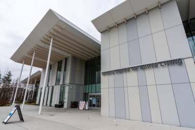 Richmond, BC, Kanada - MAR 02 2021: Minoru Aktif Yaşam Merkezi.