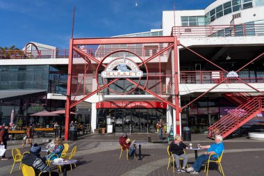 North Vancouver, Canada - MAR 08 2021 : Lonsdale Quay Public Market Place. clipart
