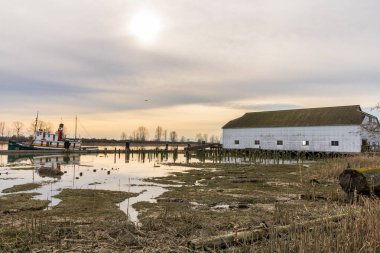 Richmond, BC, Canada - MAR 13 2021 : Seine Net Loft, Britannia Shipyards National Historic Site. clipart