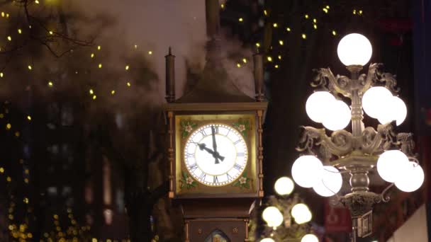 Ванкувер Гастаун Паровий Годинник Паровий Годинник Свистить Стріляє Машину Звуком — стокове відео