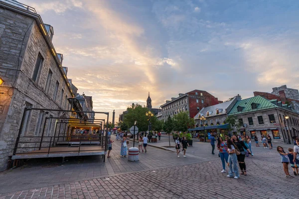 Montreal Quebec Canada Agosto 2021 Old Montreal District Street View — Foto Stock