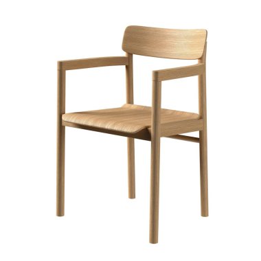 Beyaz arka planda izole edilmiş kolluk koltuğu. Üç boyutlu illüstrasyon. Yazan: Cecilie Manz, Fredericia, 2019