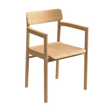 Beyaz arka planda izole edilmiş kolluk koltuğu. Üç boyutlu illüstrasyon. Yazan: Cecilie Manz, Fredericia, 2019