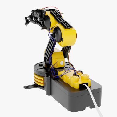 Robotik Kol Kenarı beyaz arkaplanda izole edildi. 3B illüstrasyon.