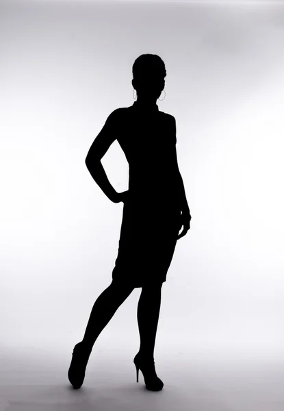 Silhouette einer schönen Frau. — Stockfoto