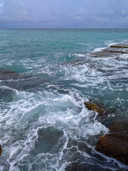 Beauty Strength Deep Blue Sea Beautiful Seawaves Texture — Stock Photo, Image