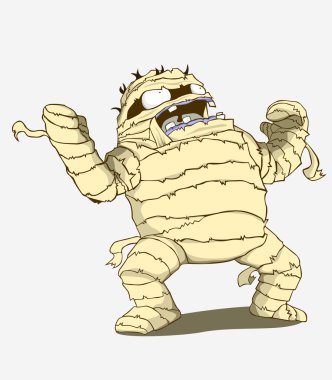 Mumya karakter vektör ve illüstrasyon. 