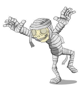 Mumya karakter vektör ve illüstrasyon. 