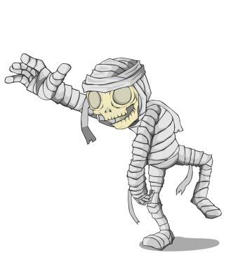 Mumya karakter vektör ve illüstrasyon. 