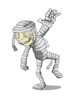 Mumya karakter vektör ve illüstrasyon. 