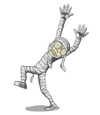 Mumya karakter vektör ve illüstrasyon. 