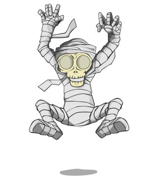 Mumya karakter vektör ve illüstrasyon. 