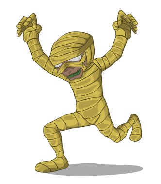 Mumya karakter vektör ve illüstrasyon. 