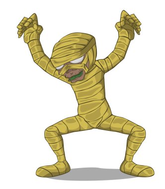 Mumya karakter vektör ve illüstrasyon. 