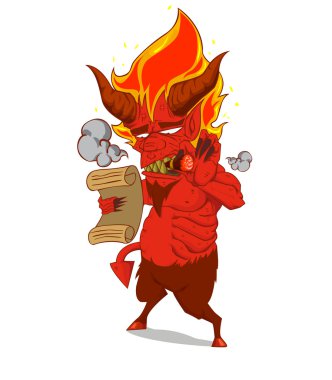 Kırmızı şeytan karakteri vektör