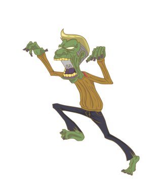 Zombi vektör. Cadılar Bayramı gecesi Monster