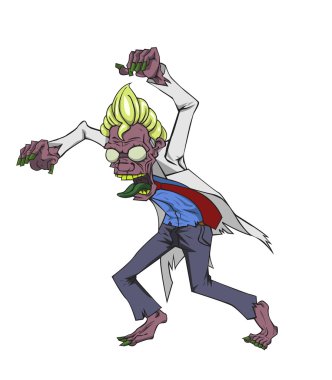 Zombi vektör. Cadılar Bayramı gecesi Monster