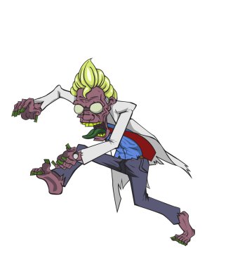 Zombi vektör. Cadılar Bayramı gecesi Monster