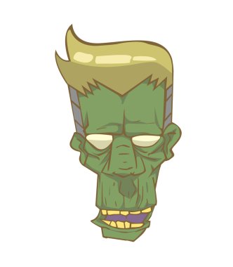  Zombi kafa vektör. Cadılar Bayramı gecesi Monster