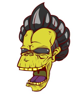  Zombi kafa vektör. Cadılar Bayramı gecesi Monster