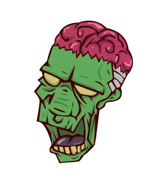 Zombie hoofd vector. Monster in Halloween night — Stockvector