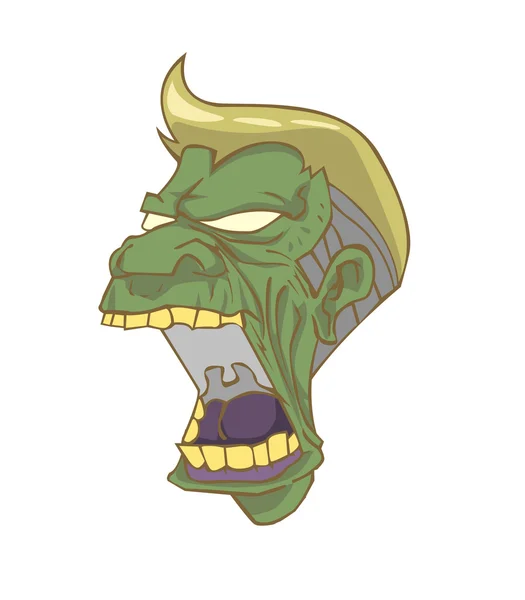 Zombie  head vector. Monster in Halloween night — Stock Vector