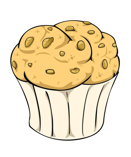 Muffin Cupcake Домашняя Пекарня Вектор Иллюстрация Белом Фоне — стоковый вектор