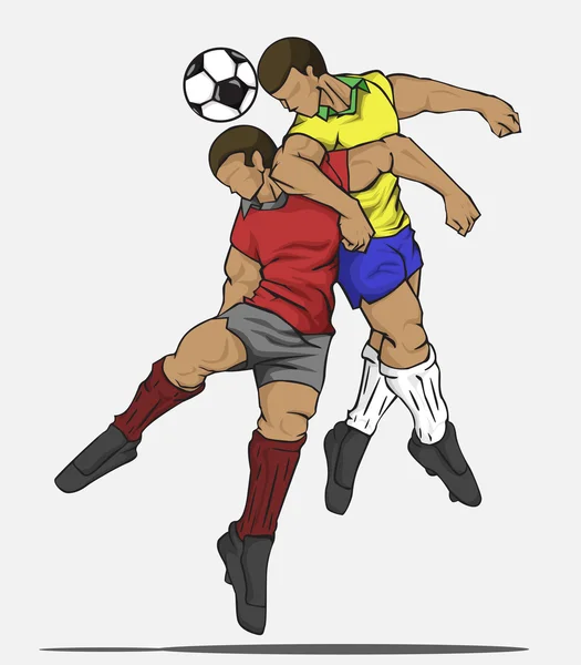 Ilustración vectorial dos jugadores luchando por la pelota — Vector de stock