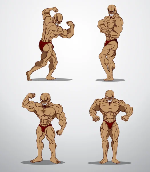 Bodybuilder conjunto de vectores — Vector de stock