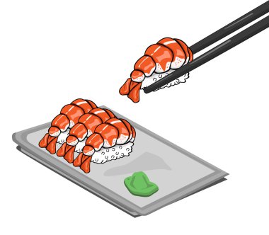 Japon suşi vektör tasarımı