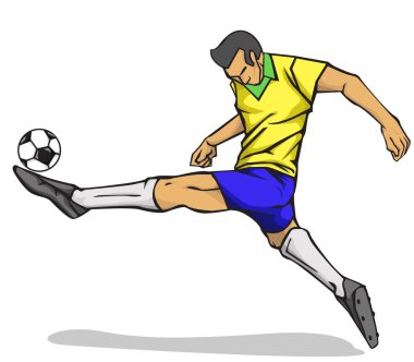 Resimde futbol oyuncu baş shot vektör
