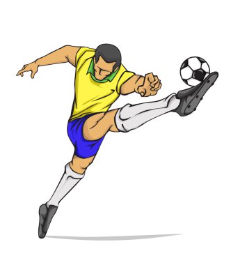 Resimde futbol oyuncu baş shot vektör