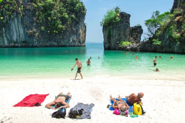 Krabi, Tayland - Mar 19: Koh Hong Island ünlü konumlar. Tur