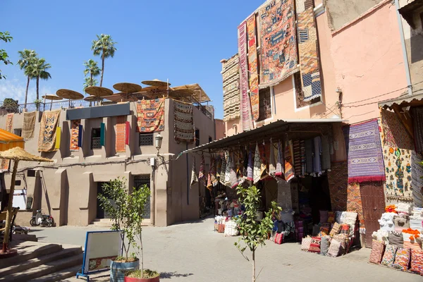 Κλωστοϋφαντουργικών souks Μαρακές — Φωτογραφία Αρχείου