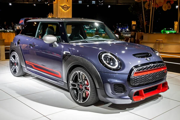 Mini John Cooper Works Autó Modell Bemutatta Autosalon 2020 Motor — Stock Fotó