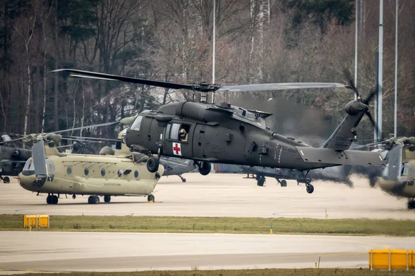Сикорский Вертолет 60M Blackhawk Армии Сша Полете Нидерланды Февраля 2019 — стоковое фото