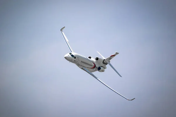 Dassault Falcon Corporate Jet Flight Paris Air Show France June — Stock Photo, Image