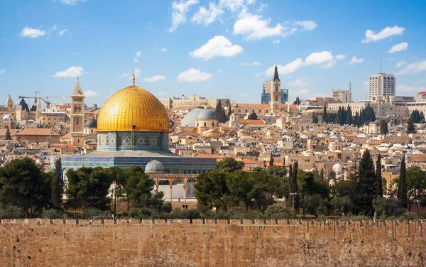 Vista Gerusalemme Monte Del Tempio Con Cupola Della Roccia Palestina — Foto Stock