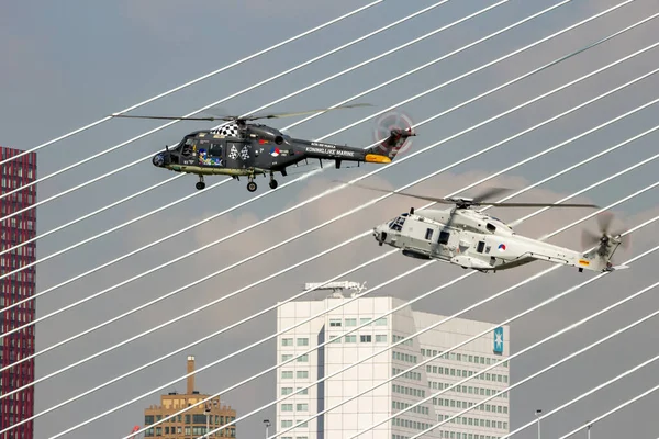 Royal Netherlands Navy Marineluchtvaartdienst Helikopter Nh90 Westland Lynx Latają Podczas Zdjęcia Stockowe bez tantiem