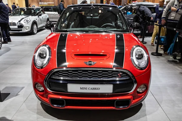 Mini Cooper Cabrio Autó Bemutatta Brüsszeli Expo Autosalon Motorshow Belgium — Stock Fotó