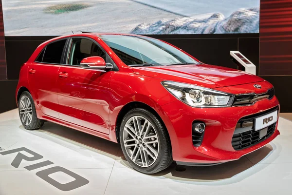 Kia Rio Car Showcased Brussels Expo Autosalon Motor Show Belgium — Stock Photo, Image