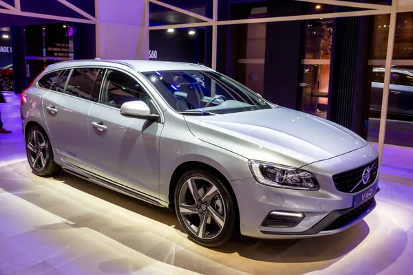 Carro Volvo V60 Apresentado Feira Automóvel Brussels Expo Autosalon Bélgica — Fotografia de Stock