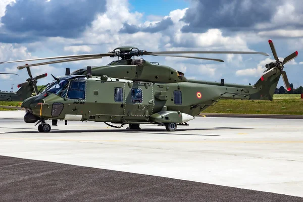 Nh90 Hubschrauber Der Belgischen Armee Auf Dem Rollfeld Des Beauvechain — Stockfoto