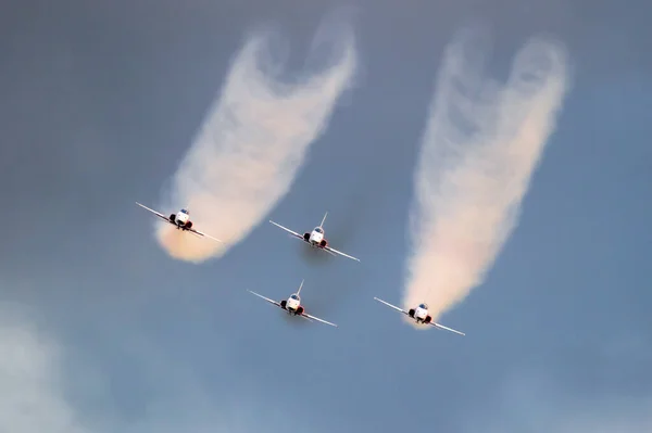 Patrouille Suisse Aerobatic Team Northrop Tiger Fighter Jets Airshow Performing —  Fotos de Stock