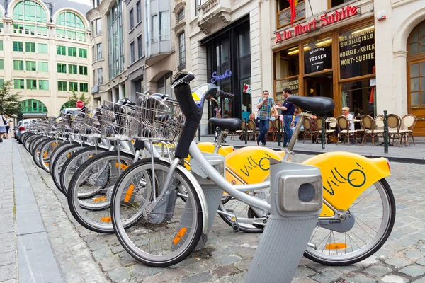 Bruxelas aluguer de bicicletas — Fotografia de Stock