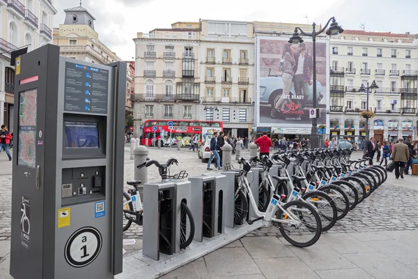 Cykler Madrid BiciMad - Stock-foto