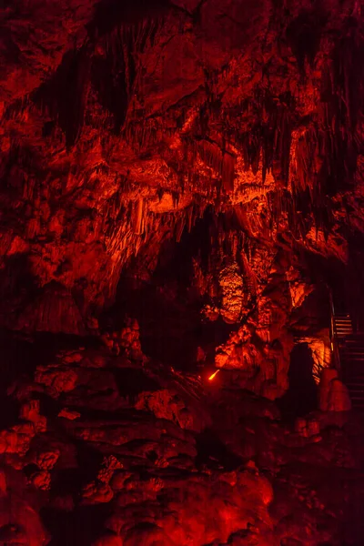 Grotte Avec Stalactites Illuminées Dans Les Montagnes Turquie — Photo