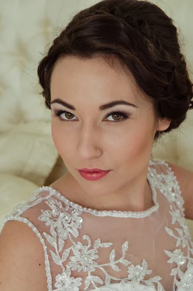 Красивое лицо невесты — стоковое фото