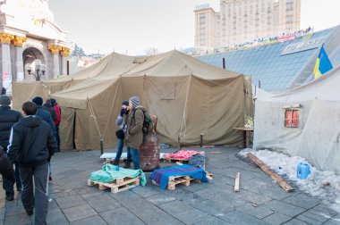Çadır kent protestocular Euromaidan