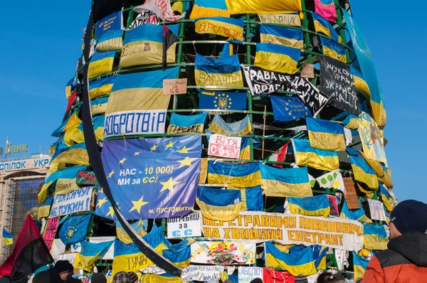 Christmas tree of Euromaidan — Stock Photo, Image